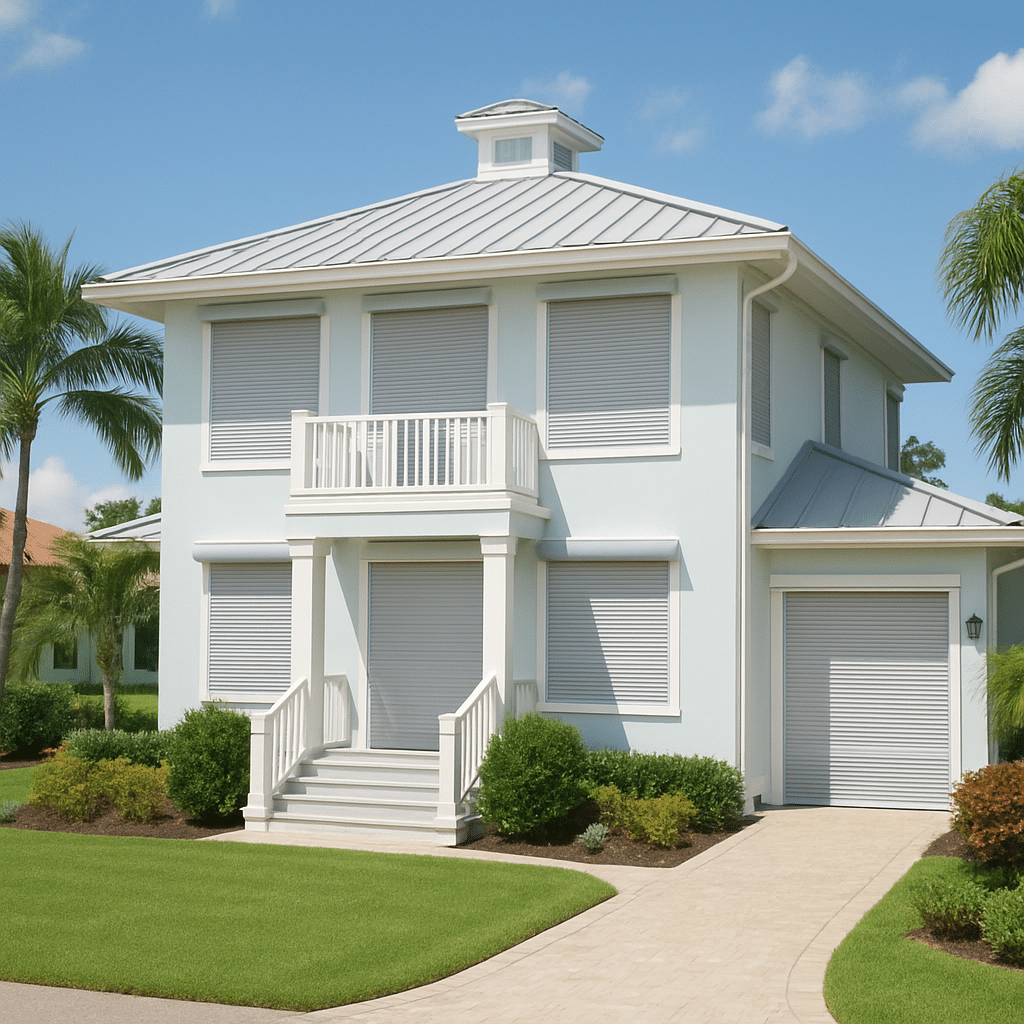 A beautiful coastal Florida home equipped with modern storm protection