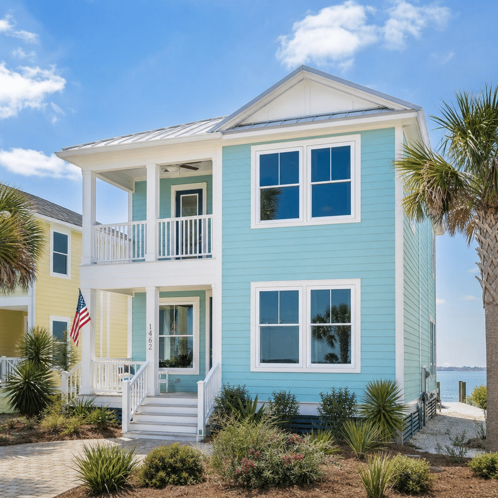 A beautiful coastal home in Pensacola Florida featuring large, bright vinyl replacement windows